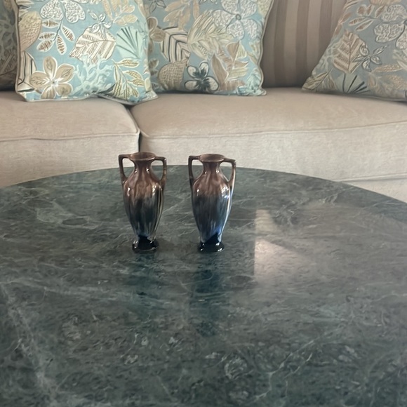 Mini Vases 4.5 Inches Tall Bluetvk.  MiniBrown can hold diffuser sticks - Picture 4 of 10